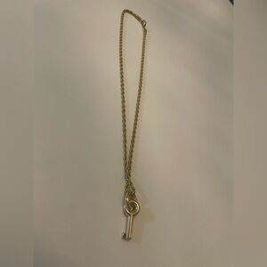 Elegant Gold Key Pendant Necklace Tiffany inspired